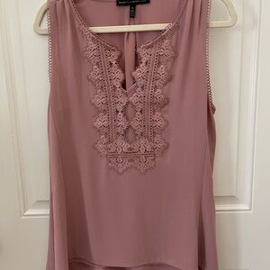 White House Black Market Dusty Pink Lace Sleeveless Blouse